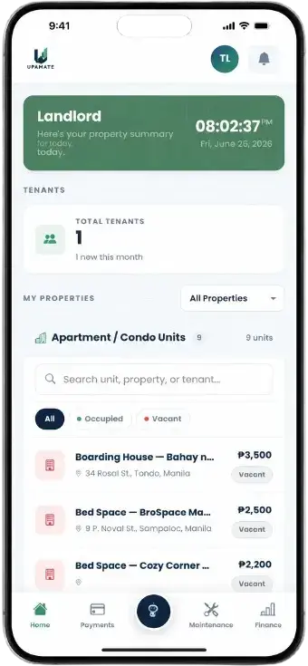 CrystalHaven landlord dashboard